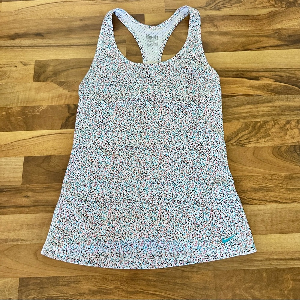 Nike Dri-Fit Print Racerback Tank Top Women Athletic Workout Shirt Size XS